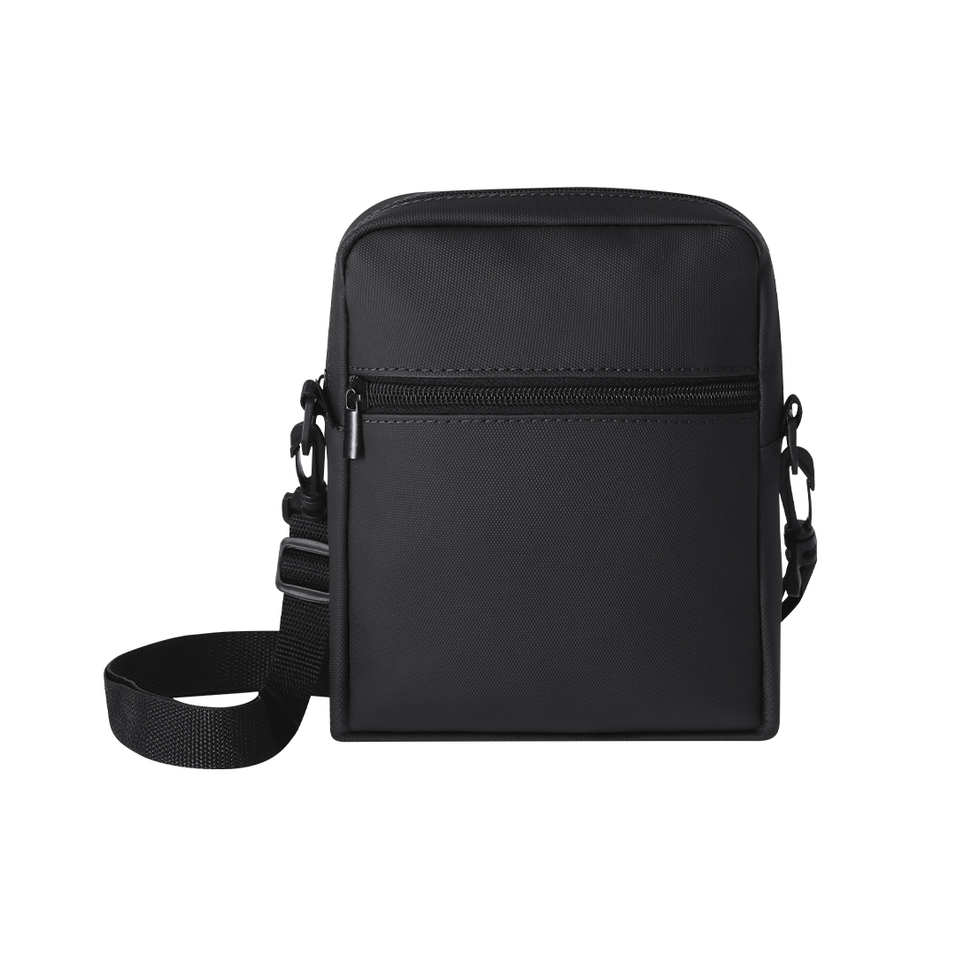 Schoudertas van PU - Crossbody tas met voorvak - Zwart - Afbeelding 2