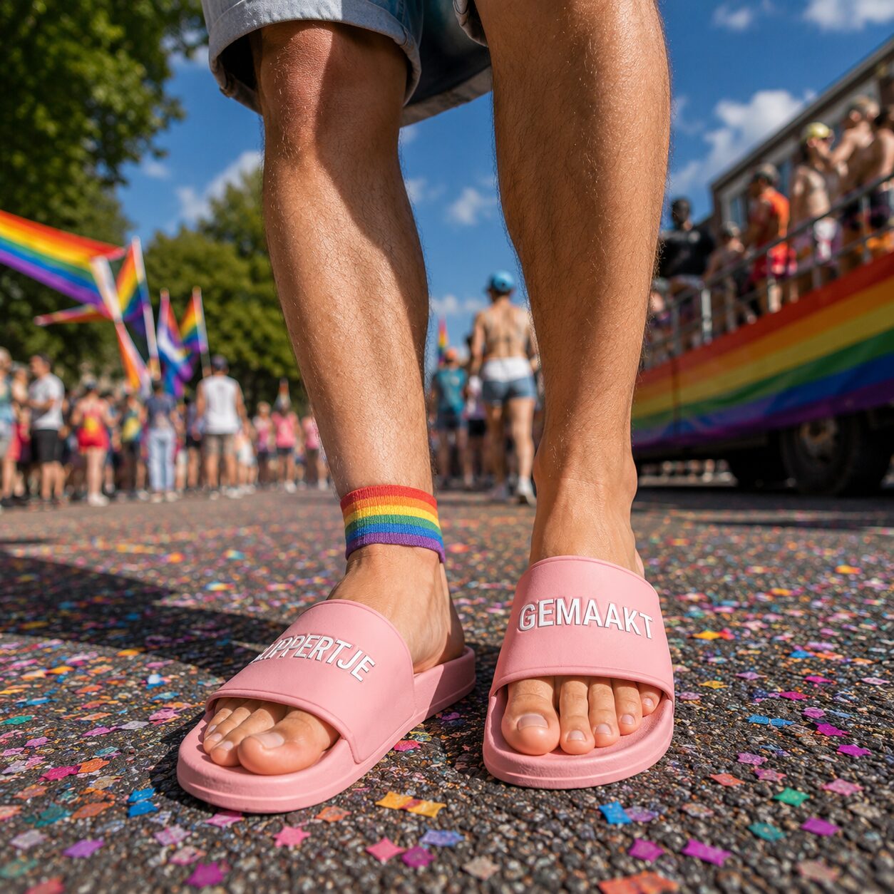 Roze slippers - Slippertje Gemaakt - Badslippers - Maat 42 - Afbeelding 3
