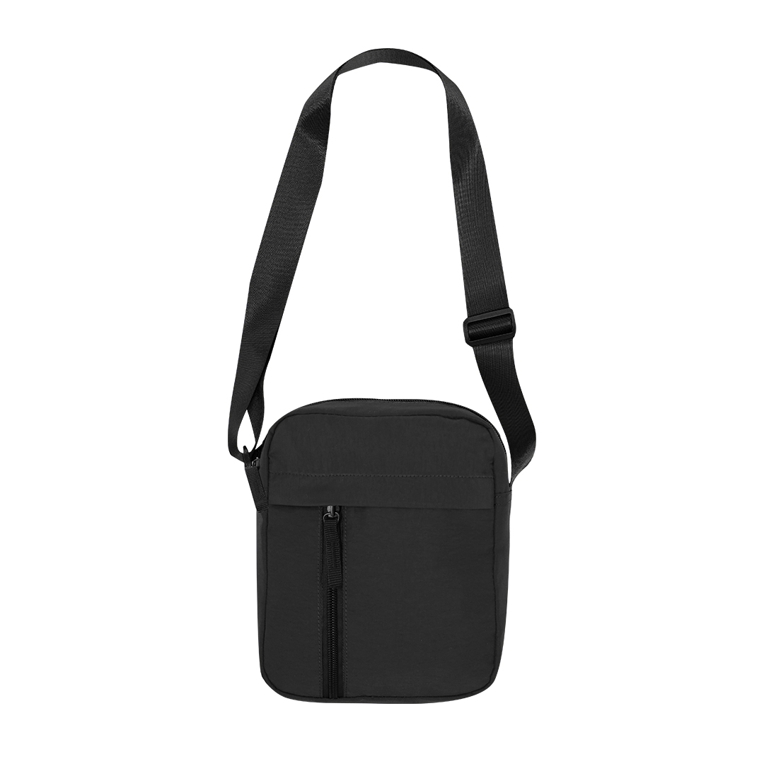 Schoudertas van nylon - Crossbody tas met voorvak - Zwart - Afbeelding 3