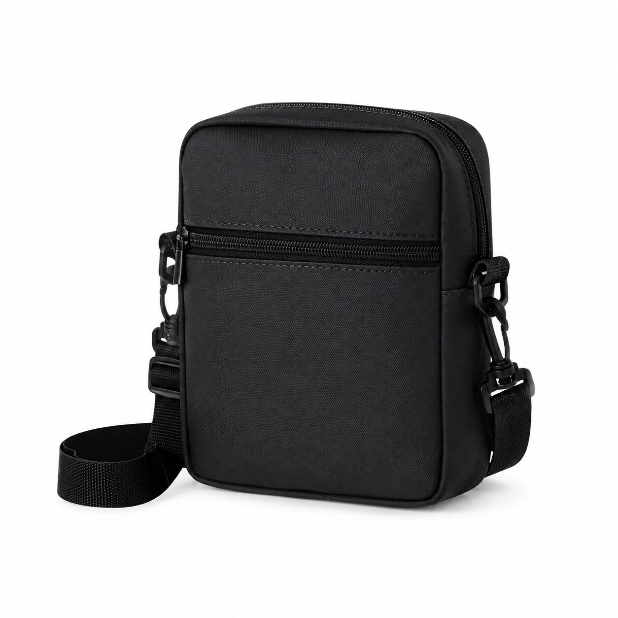 Schoudertas van PU - Crossbody tas met voorvak - Zwart