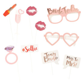 Fotobooth props Bride to be - Papieren foto props voor vrijgezellenfeest - Roze/wit - 10-delig