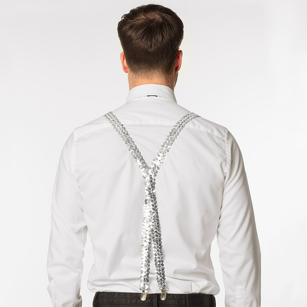 Accessoire set - Partybril, vlinderstrik en bretels - Zilver - 3-delig - Afbeelding 9