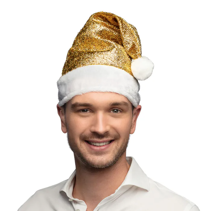 Kerstmuts met Glitter - Volwassenen - Goud - Afbeelding 3