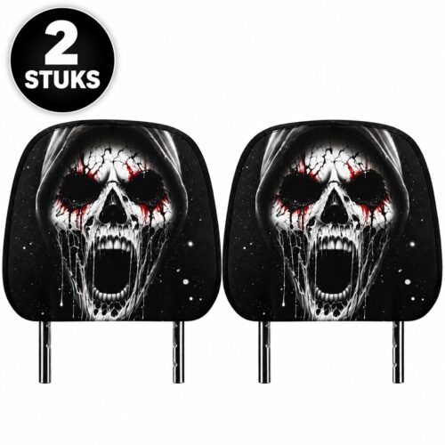 Halloween Auto Hoofdsteunhoezen – Horror Schedel – 2 stuks