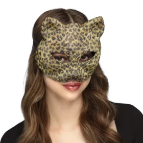 Cheetah masker met elastieken sluiting - Dierenmasker - Diamant