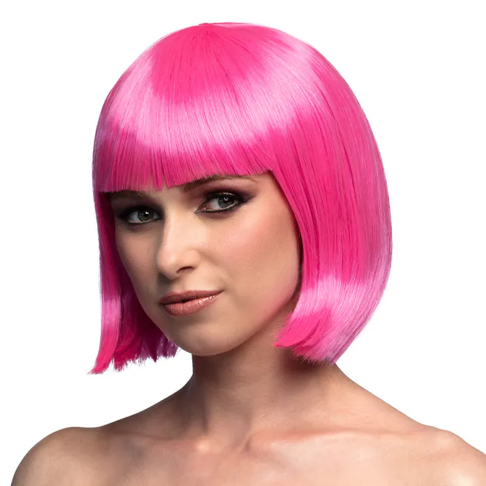 Boblijn pruik - Cabaret pruik - Roze