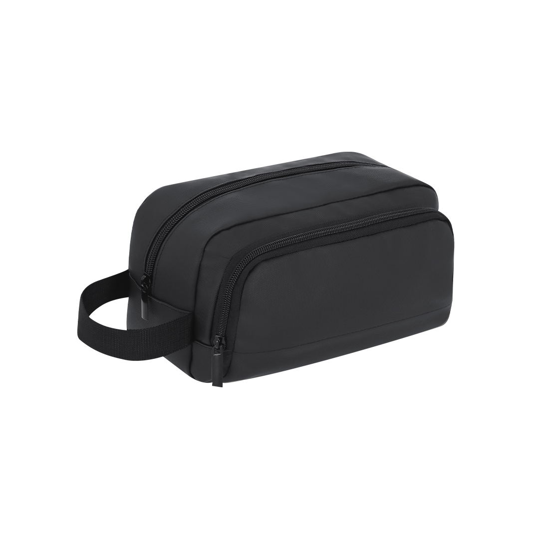 Zwarte Toilettas met Meerdere Vakken – Soft PU – 24 x 13,5 x 13 cm - Afbeelding 2