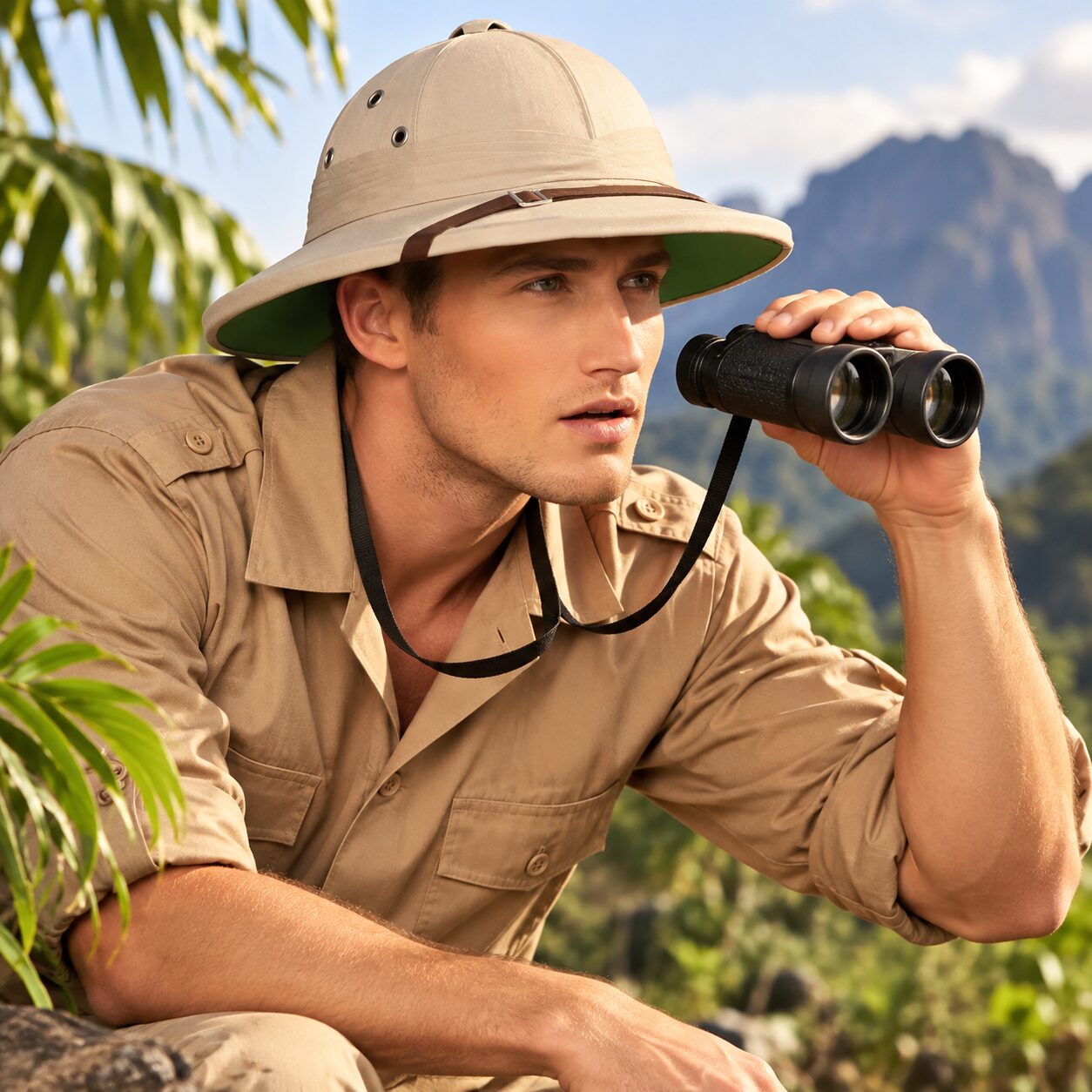 Beige Tropenhelm - Verkleedaccessoire - Safari & Jungle Thema - Afbeelding 3