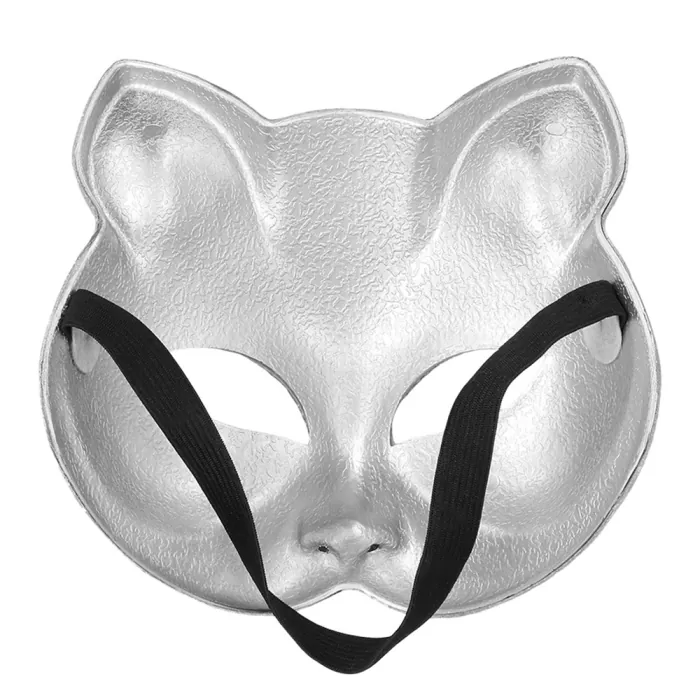 Kattenmasker disco - Dierenmasker met elastieken sluiting - Zilver - Afbeelding 3