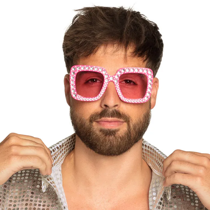 2 Partybrillen - Roze & Zwart - Festivalbril - Afbeelding 8