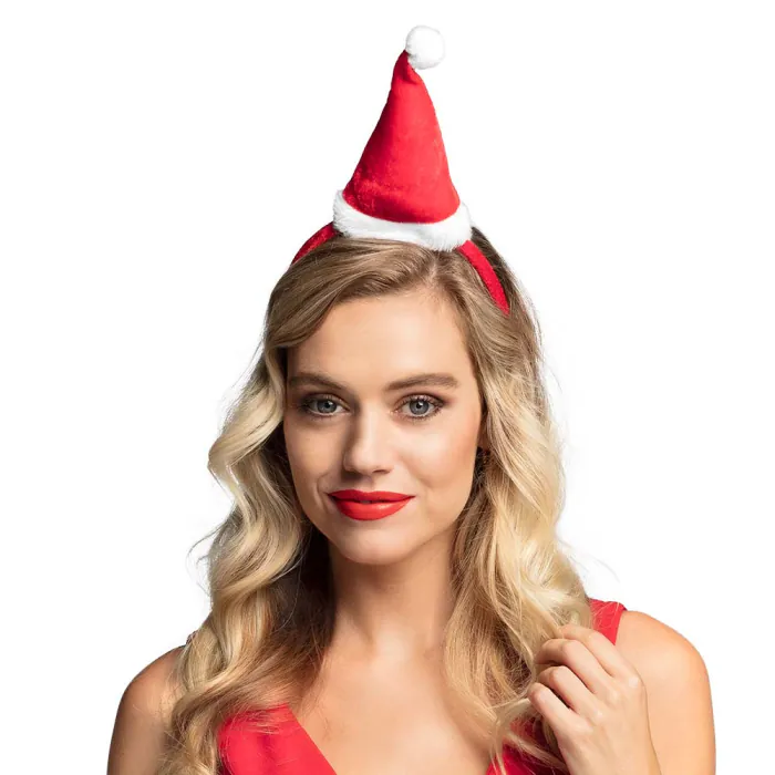 Kerst haarband - diadeem - Met Kerstmuts - Afbeelding 2