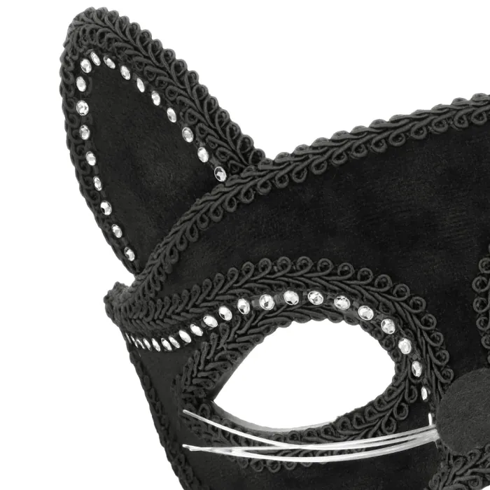 Kattenmasker - Dierenmasker met lintsluiting - Zwart - Afbeelding 3