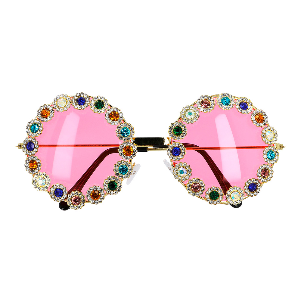 Partybril met diamantjes - Glitter - Met roze glazen - Afbeelding 2