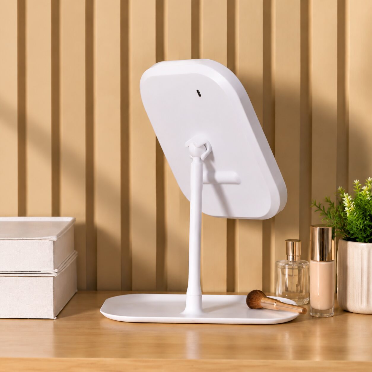 Duradis - Kantelbare make-up spiegel op standaard - Met touch lichtbediening - USB oplaadbaar - Afbeelding 5
