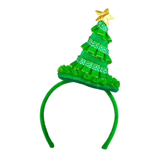 Kerstboom haarband - diadeem - Met gouden ster