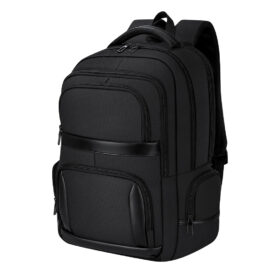 Zwarte polyester rugzak - Met 15 inch laptopvak - 30 x 45 cm