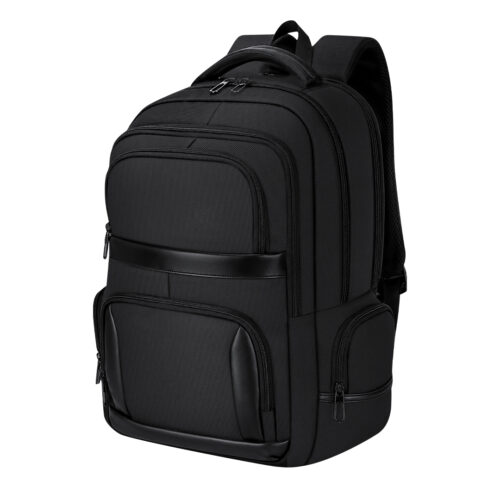 Zwarte polyester rugzak - Met 15 inch laptopvak - 30 x 45 cm