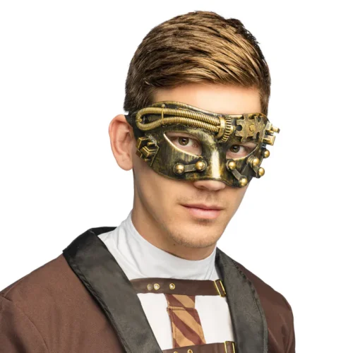 Steampunk masker - Oogmasker met elastiek sluiting - Goud