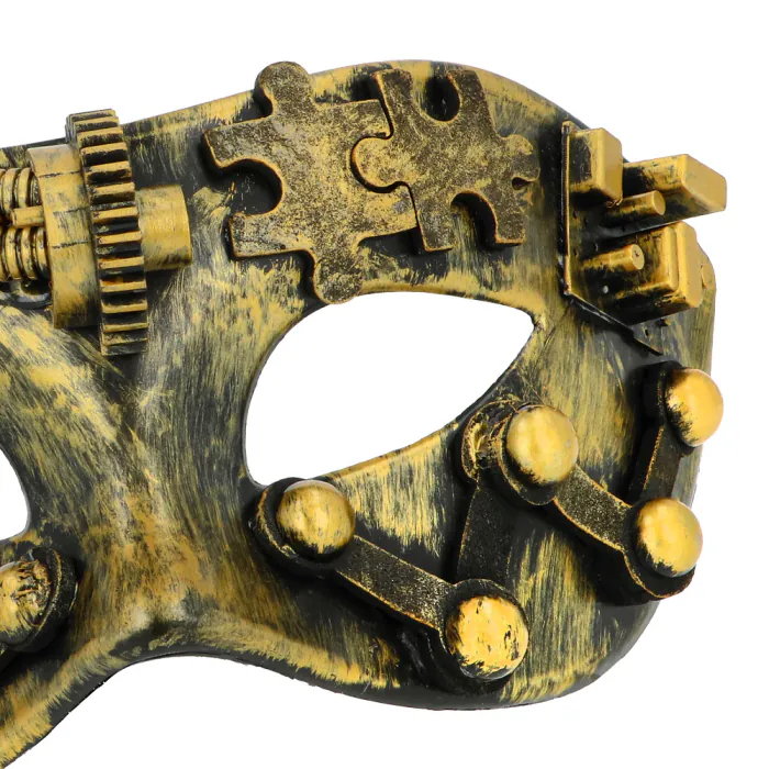 Steampunk masker - Oogmasker met elastiek sluiting - Goud - Afbeelding 3