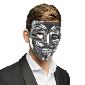 Protest masker  - Verkleedmasker - Zilver
