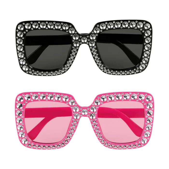 2 Partybrillen - Roze & Zwart - Festivalbril