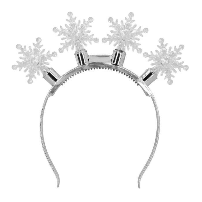 LED diadeem sneeuwvlokken - Lichtgevende haarband - Zilver - Afbeelding 2