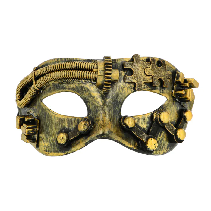 Steampunk masker - Oogmasker met elastiek sluiting - Goud - Afbeelding 2