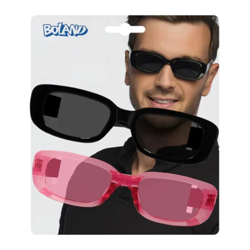 Partybril classic dik montuur - Roze & Zwart - Festivalbril