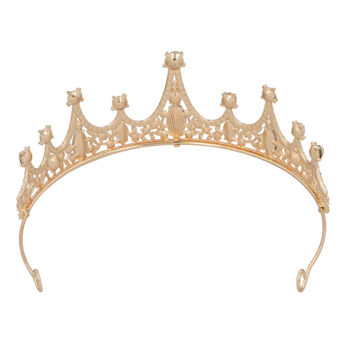 Metalen tiara - Kroontje met steentjes - Roségoud - Afbeelding 4