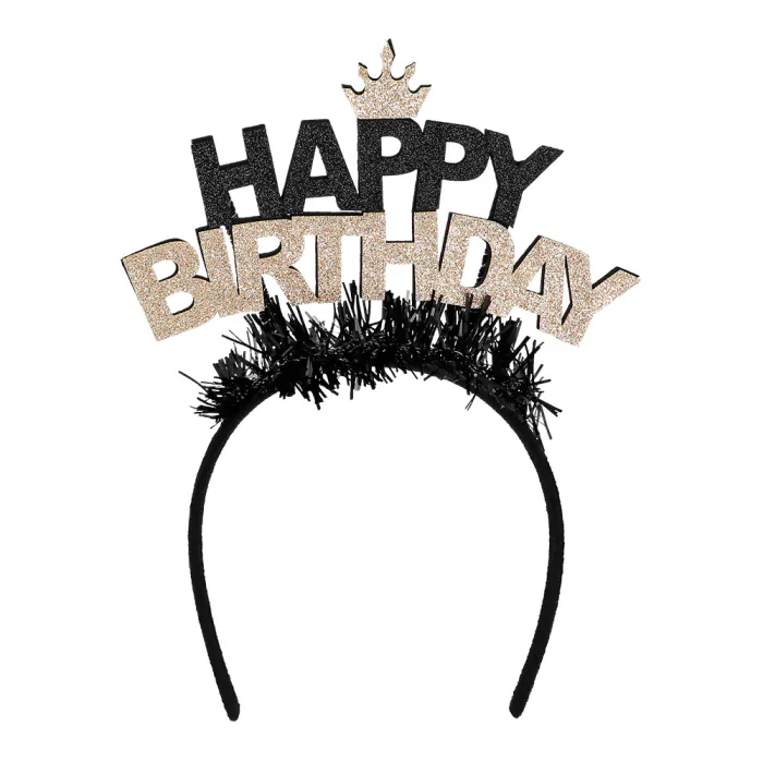 Happy Birthday haarband - Diadeem - Zwart - Afbeelding 2