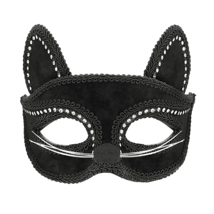 Kattenmasker - Dierenmasker met lintsluiting - Zwart - Afbeelding 2