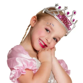 Happy Birthday tiara - Kroon - Zilver met Roze