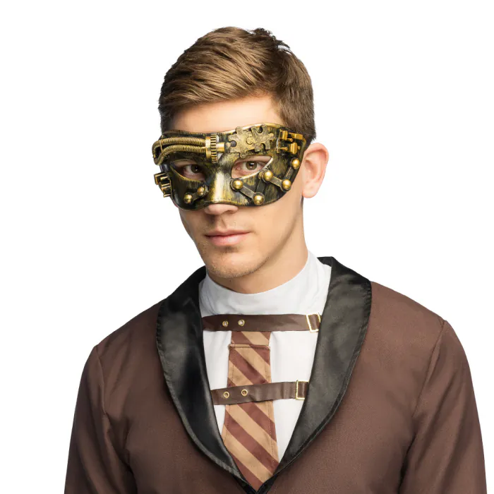 Steampunk masker - Oogmasker met elastiek sluiting - Goud - Afbeelding 7