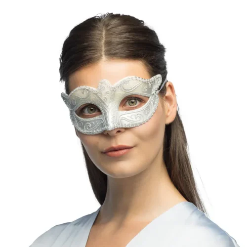 Masker Venice - Oogmasker met lintsluiting - Zilver