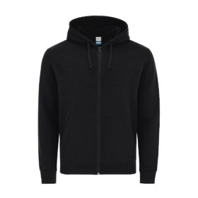Unisex zwart vest met ritssluiting en capuchon - 280 g/m² - Maat M