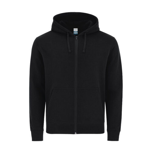 Unisex zwart vest met ritssluiting en capuchon - 280 g/m² - Maat M
