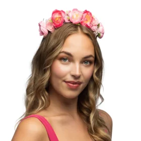 Bloemen haarband - Diadeem - Roze