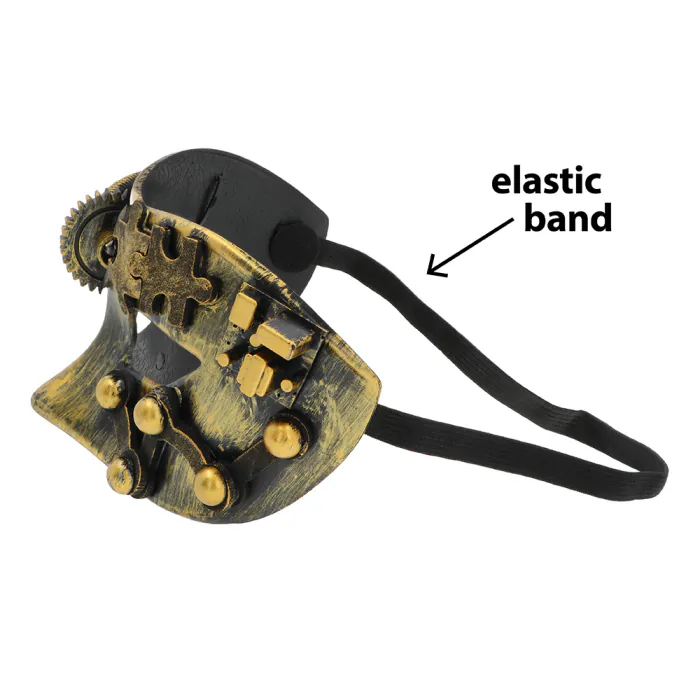 Steampunk masker - Oogmasker met elastiek sluiting - Goud - Afbeelding 5