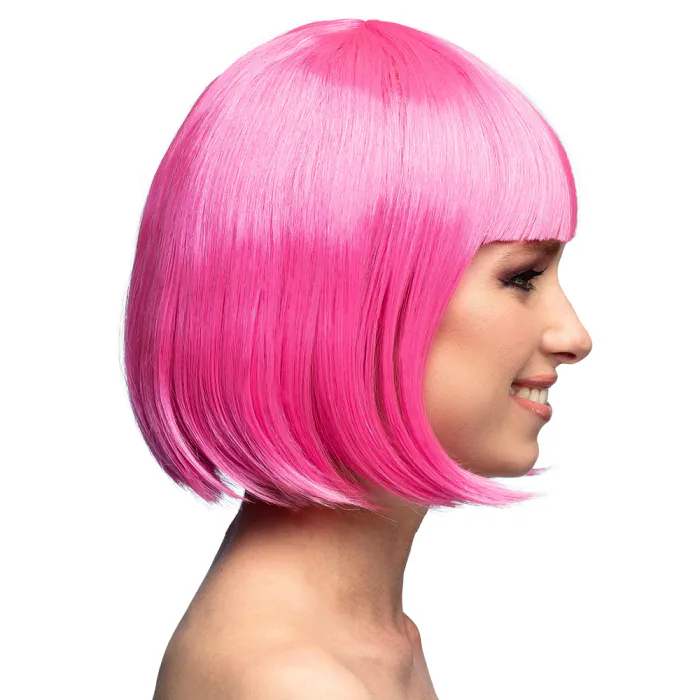 Boblijn pruik - Cabaret pruik - Roze - Afbeelding 2