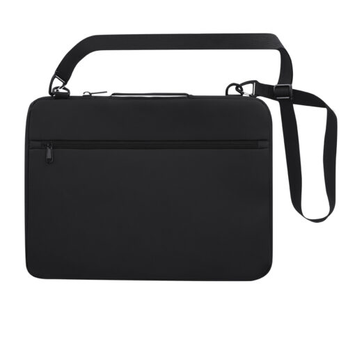 Zwarte Laptoptas met Schouderband – 15 inch laptophoes met Handvat & Voorvakken – Zakelijke Computertas