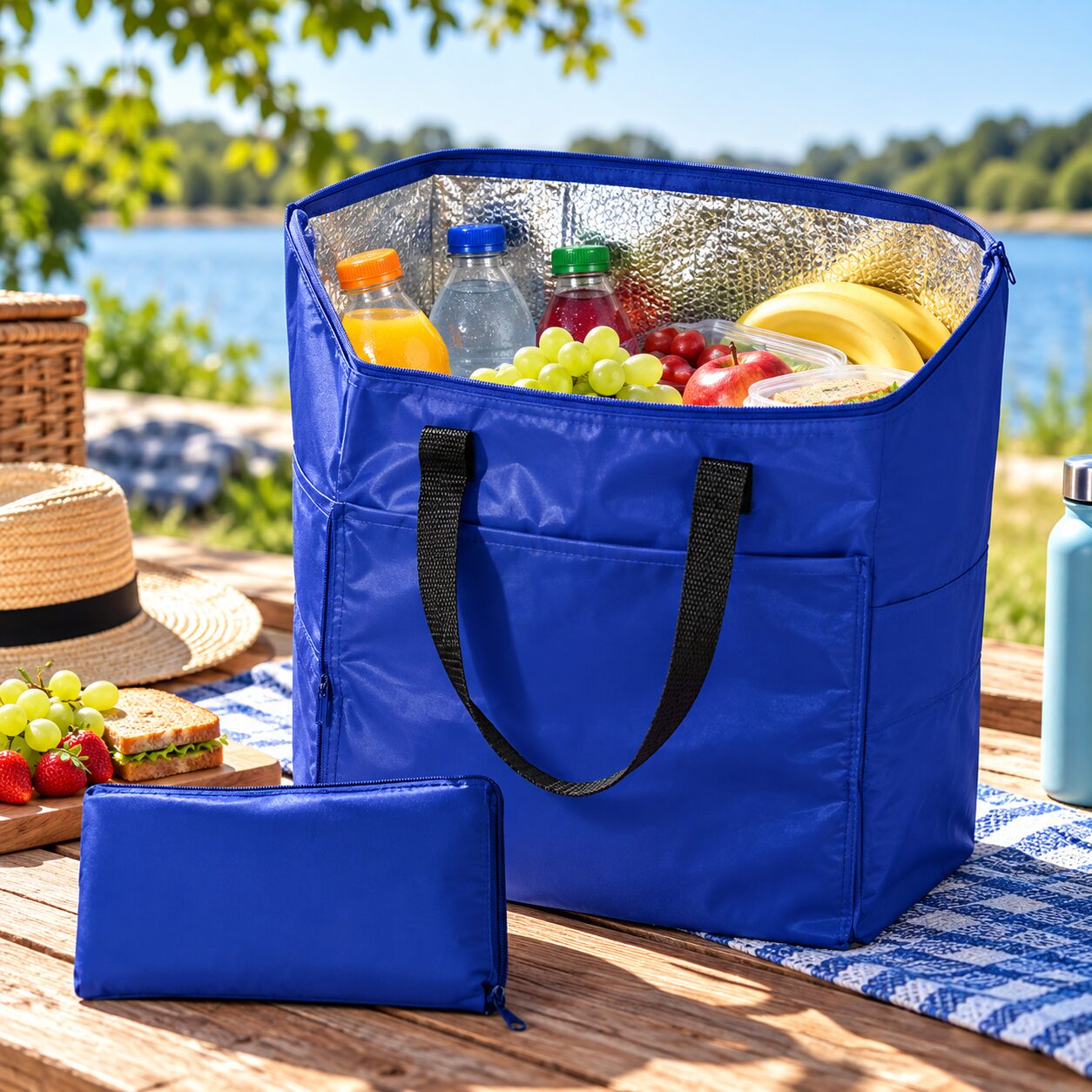 Opvouwbare koeltas blauw - Afbeelding 4