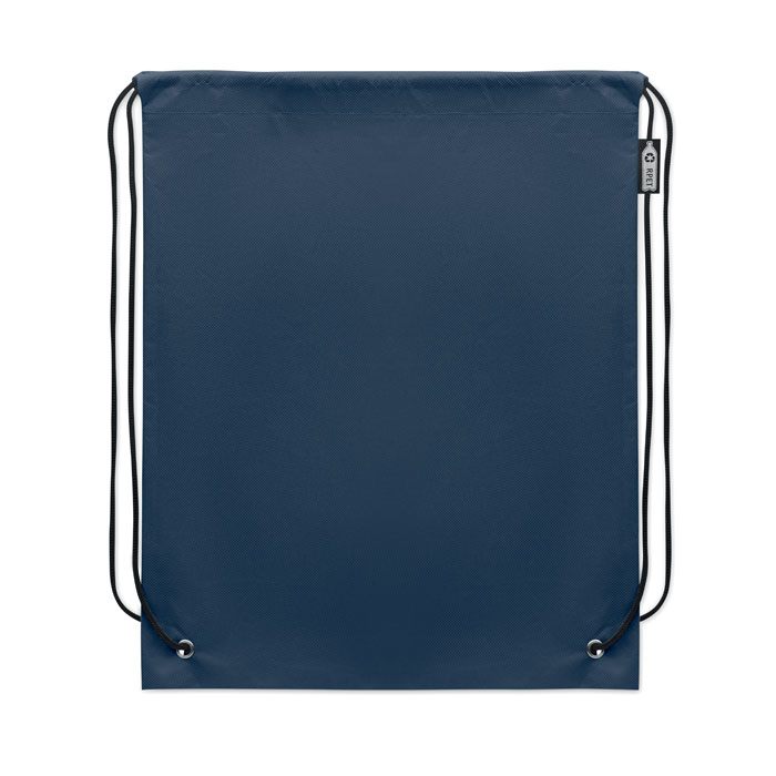 Blauwe RPET gymtas - Sporttas rugzak met trekkoorden 33,5 x 42 cm - Afbeelding 2