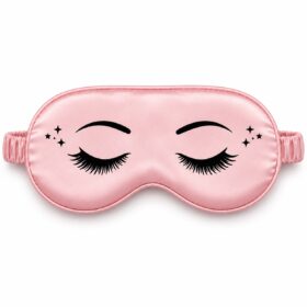 Slaapmasker wimpers met sterretjes - Satijn - Roze