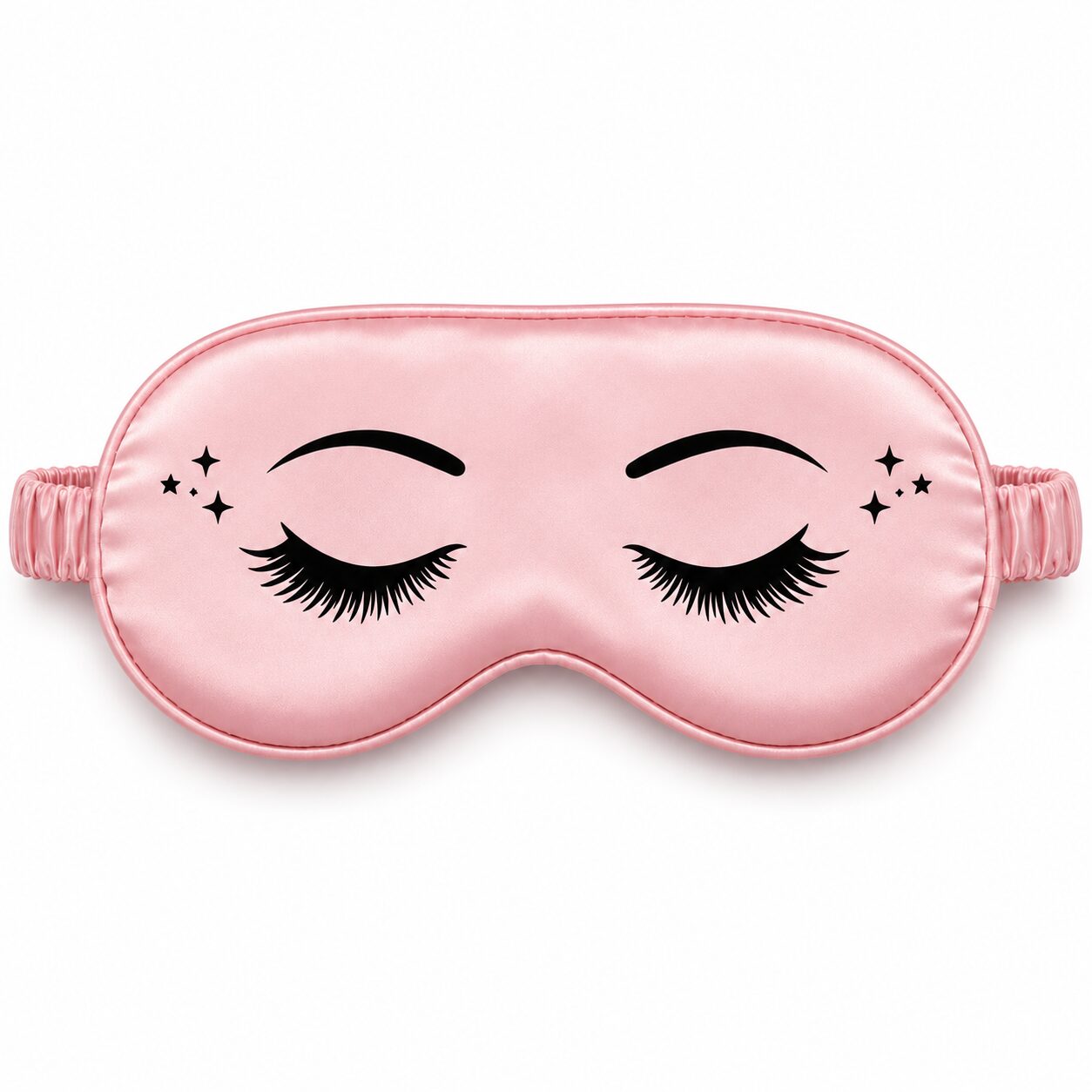 Slaapmasker wimpers met sterretjes - Satijn - Roze
