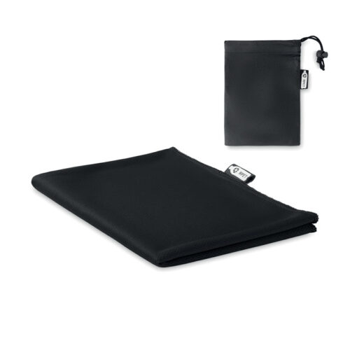 RPET sporthanddoek - Hoog vochtabsorberend vermogen - 30 x 80 cm - Zwart