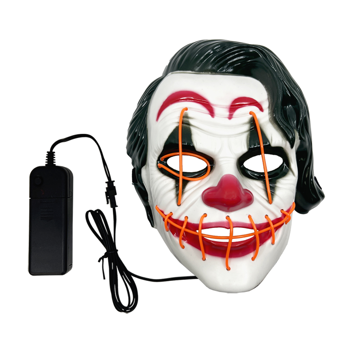 Halloween joker clown masker met verlichting