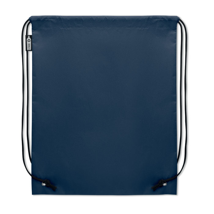 Blauwe RPET gymtas - Sporttas rugzak met trekkoorden 33,5 x 42 cm - Afbeelding 3