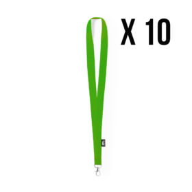 10 stuks - Keycord RPET polyester - Lanyard - Groen