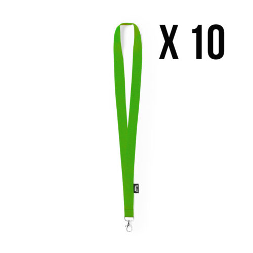 10 stuks - Keycord RPET polyester - Lanyard - Groen